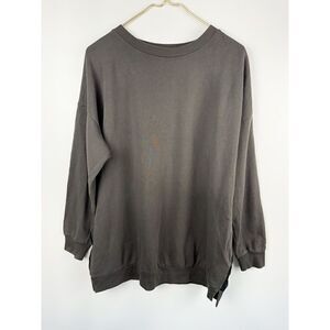 All Saints Women’s Size 10 Oversized Green Sweater Chiffon Detail Cotton